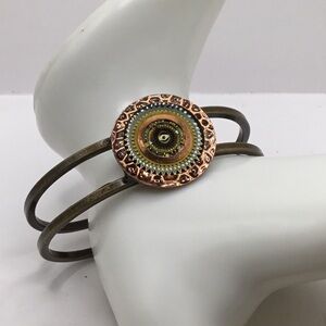 BOHO Discrete Evil Eye Bangle Clamper Bracelet